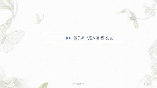 VBA编程基础 课件