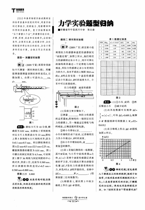 力学实验题型归纳