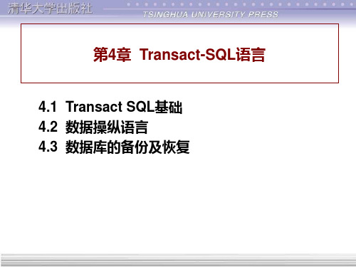 第4章1TransactSQL语言PPT课件