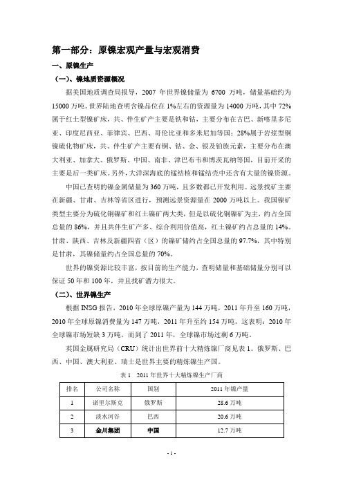 镍及镍合金资料综述