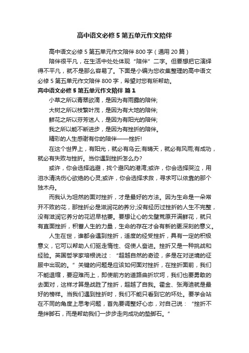 高中语文必修5第五单元作文陪伴