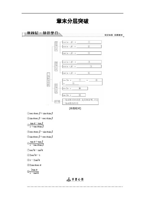 2018版高中数学人教A版 必修4部分 第3章 章末分层突破 含解析 精品