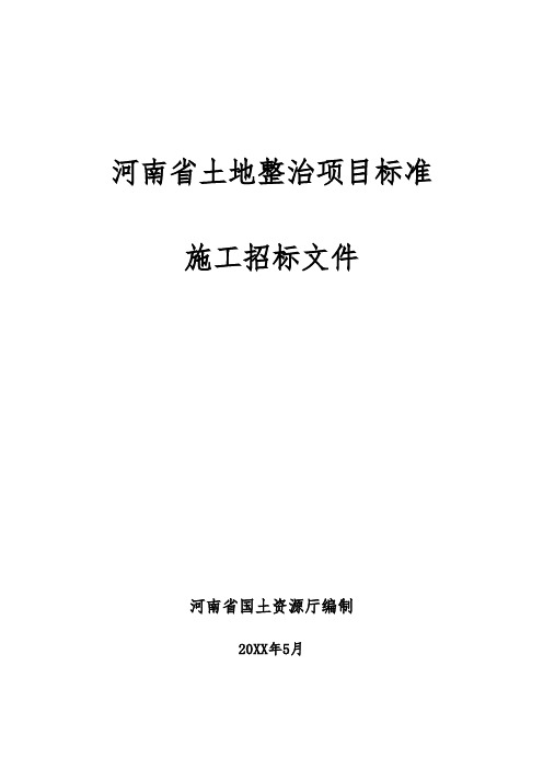 招标投标-土地整治项目标准施工招标文件 精品