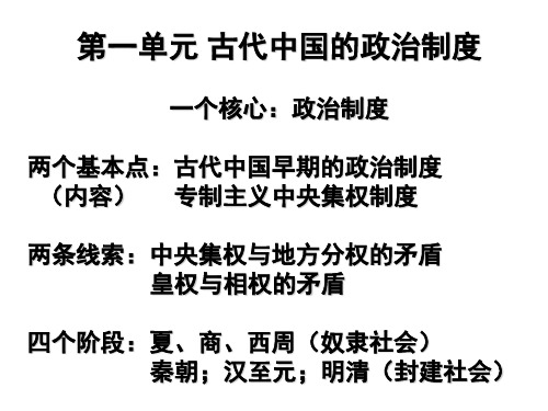 高中历史人教课标版必修1夏、商、西周的政治制度 课件PPT