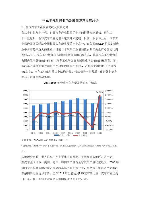 汽车零部件行业发展概况发展趋势