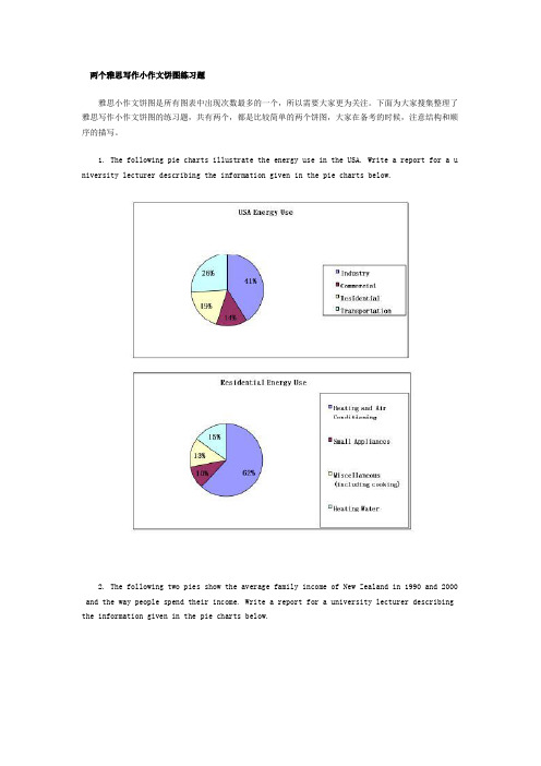 两个雅思写作小作文饼图练习题