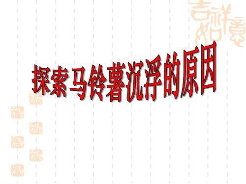 教科版五年级科学下册 《探索马铃薯沉浮的原因》沉和浮教学课件