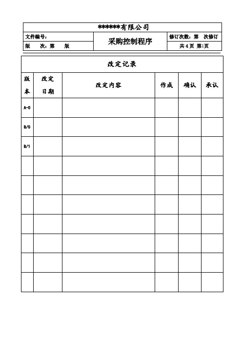 ISO9001-采购控制程序