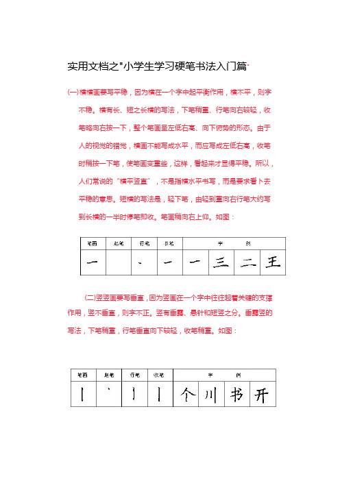 实用文档之☆小学生学习硬笔书法入门篇(家长收藏)