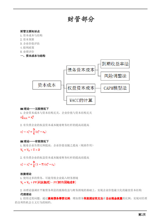 注册会计师综合阶段冲刺串讲-财管部分