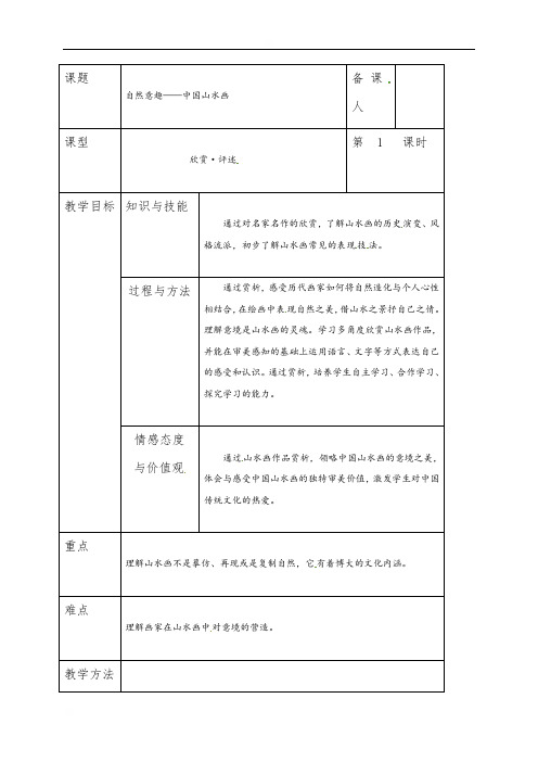 第1课自然意趣——中国山水画第一课时