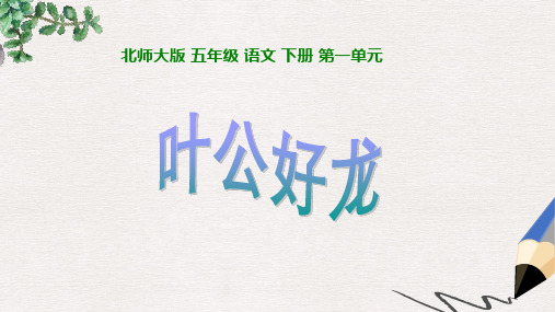 北师大版小学五年级语文下册《叶公好龙_2》PPT精品ppt课件