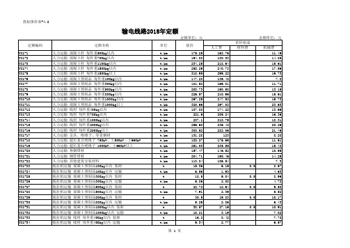 输电线路2018版定额