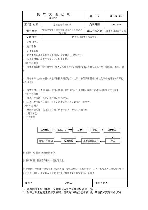 技术交底-铸铁管