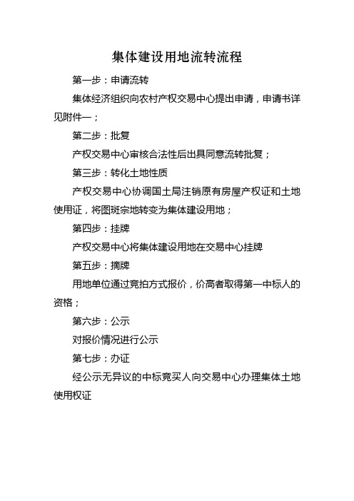 农村集体建设用地流转流程