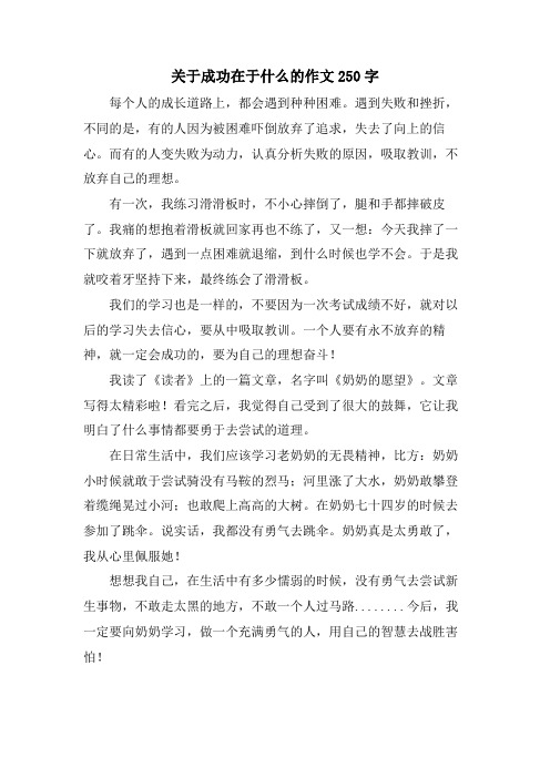 关于成功在于什么的作文250字