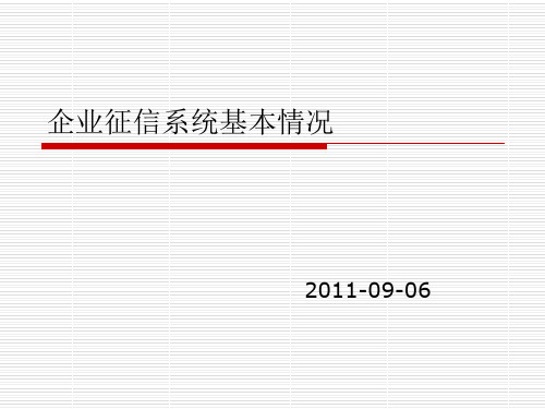 企业征信系统基本情况