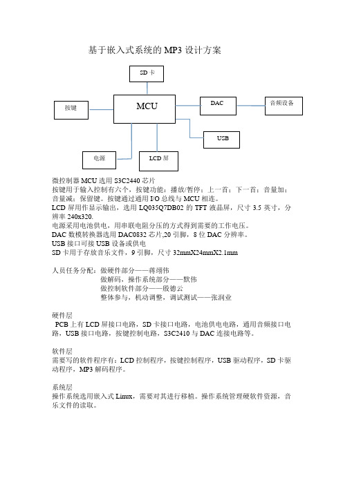 基于嵌入式系统的MP3设计方案