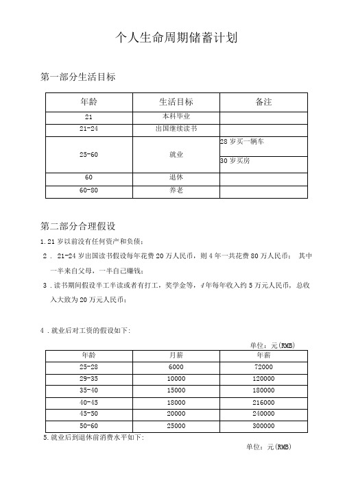 个人生命周期储蓄计划(3)