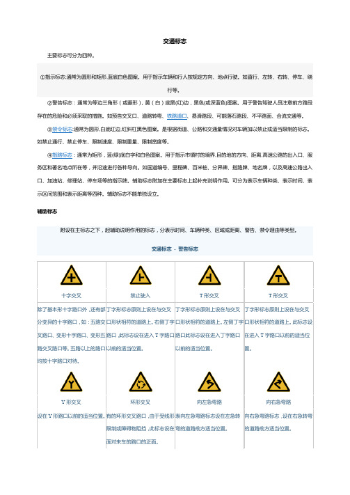 交通标志大全