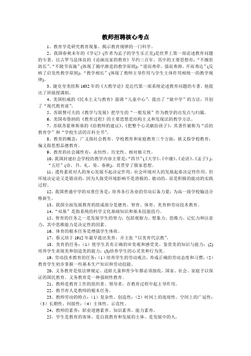 山东教师招聘精华考点