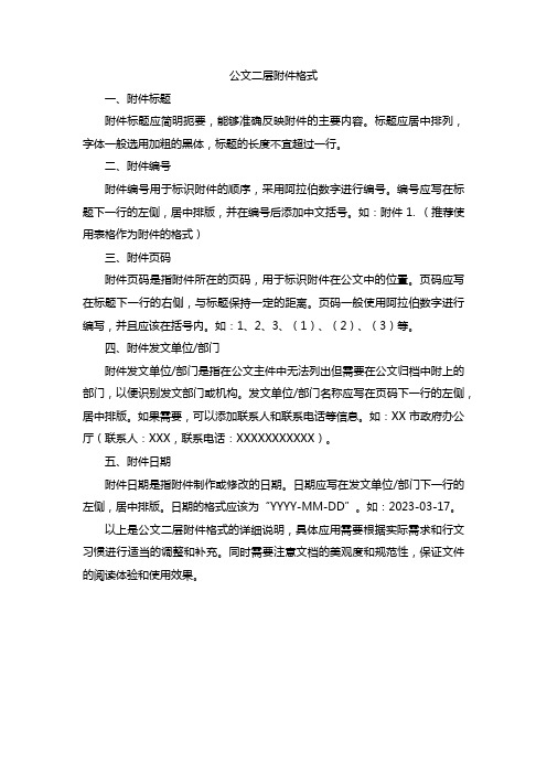 公文二层附件格式