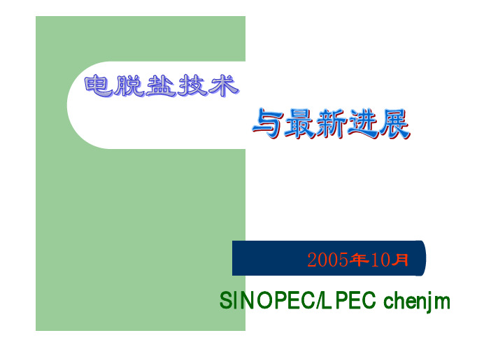 电脱盐技术及最新进展(陈建民)