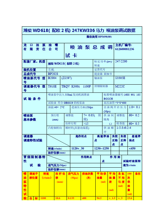 潍柴WD618   336马力