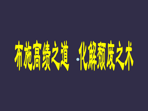 泰盈项目经理人培训：布施高绩之道,化解颓废之术159页