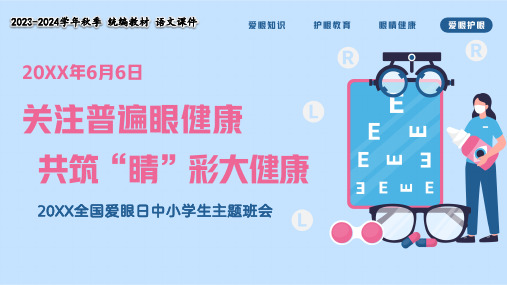 全国爱眼日主题班会爱护眼睛预防近视(共35张PPT)