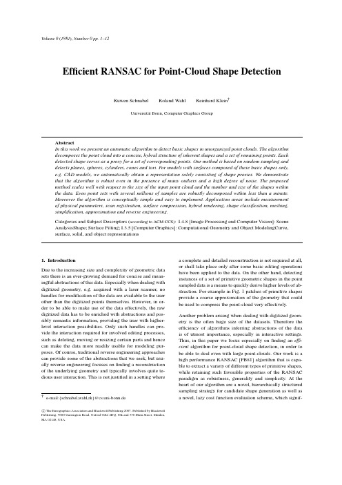 Efficient RANSAC for Point-Cloud Shape Detection