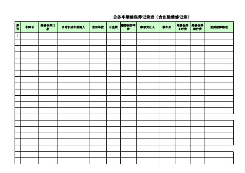 公务车维修保养记录表(含出险事故记录)