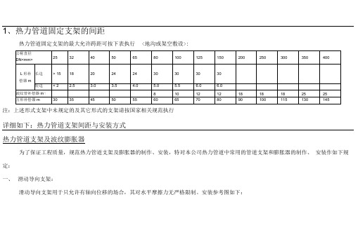 热力管道支架间距与安装方式