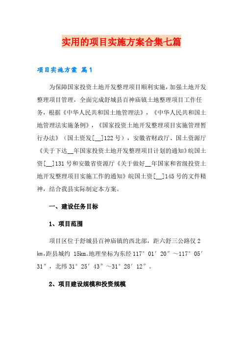 实用的项目实施方案合集七篇