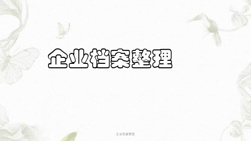 企业档案整理ppt课件