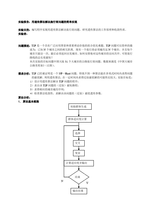 实验报告用遗传算法解决旅行商问题的简单实现