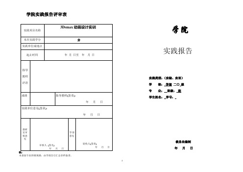 3D实训报告