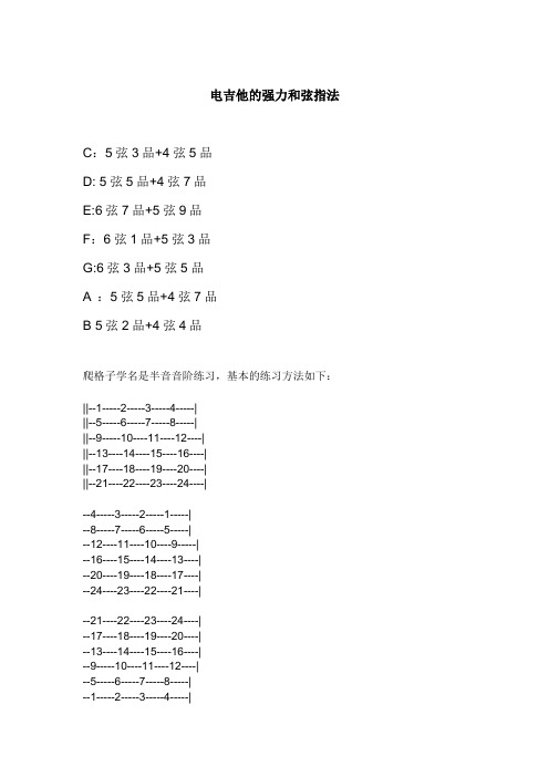 电吉他的强力和弦指法