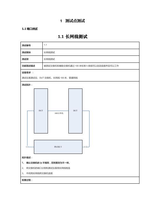 交换机测试点测试