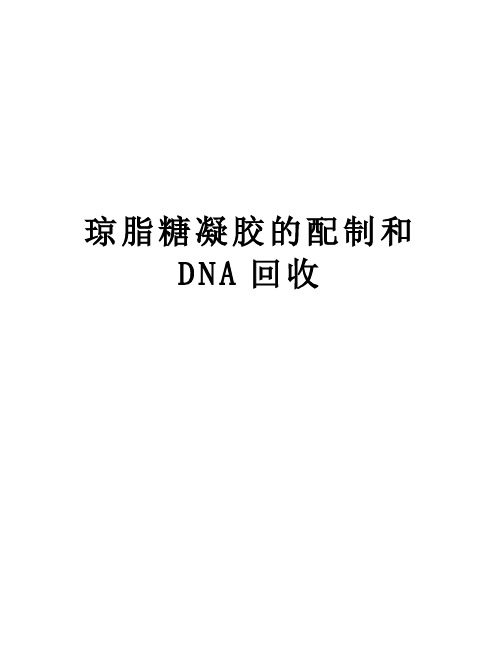 琼脂糖凝胶的配制和DNA回收教学文案