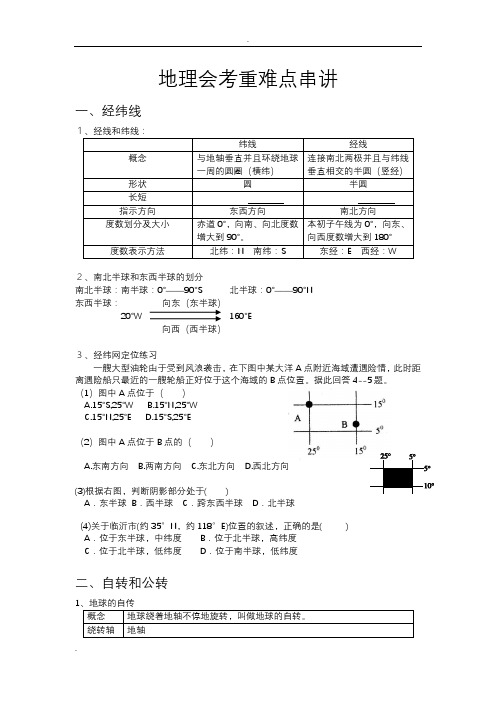 (完整版)初中地理中考重难点复习