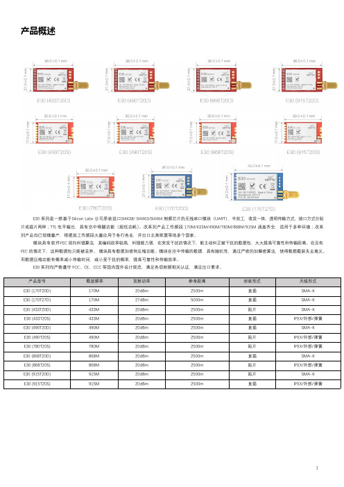 亿佰特(Ebyte)-E30是贴片型无线串口模块(UART)-透明传输方式-具有空中唤醒功能