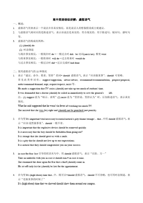 牛津高中英语选修六unit 1 语法讲解：虚拟语气