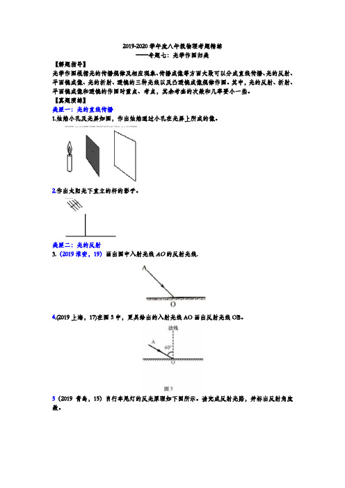 2019-2020学年度八年级物理考题精练——专题七：光学作图归类