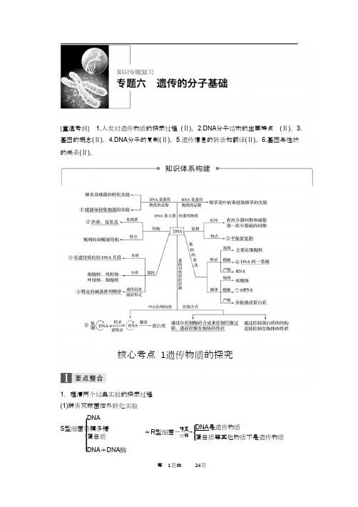 高考 生物专题六 遗传的分子基础(含答案解析)