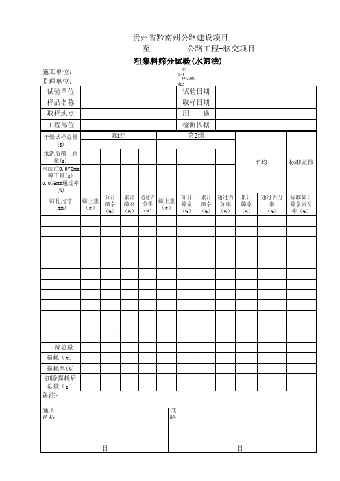 粗集料筛分试验(水筛法)