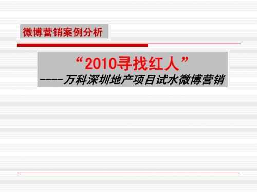 “2010寻找红人”微博营销案例分析