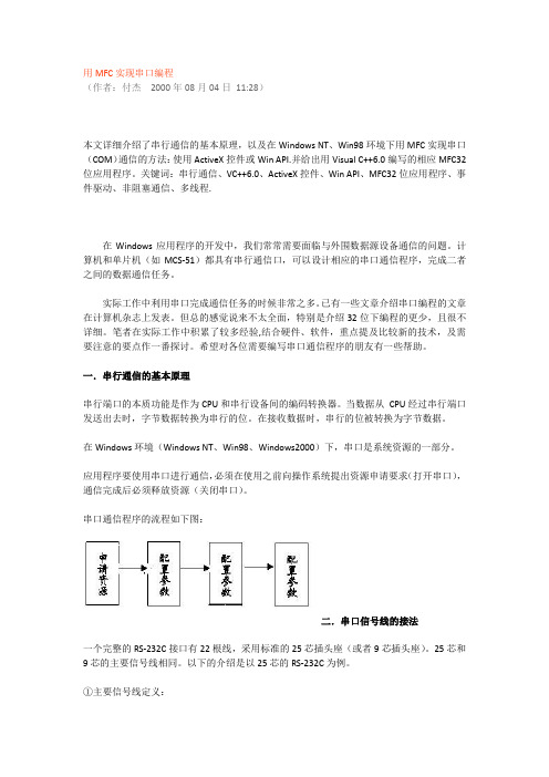 用MFC实现串口编程