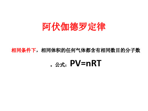 高中化学课件 阿伏加得罗定律 推论