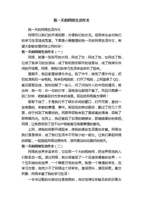 我一天的网络生活作文